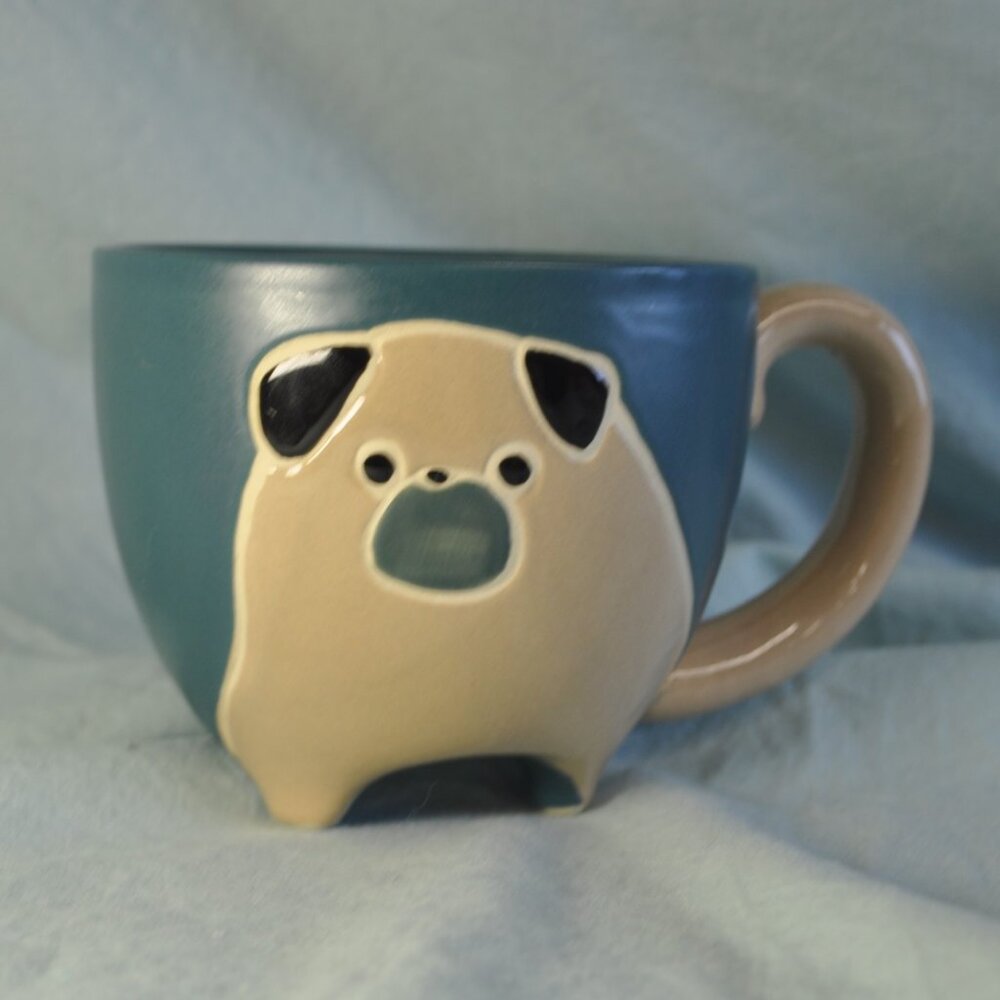 *BOGO mugs* 16 oz mug pug Percy 2018 Tag blue (W1187)